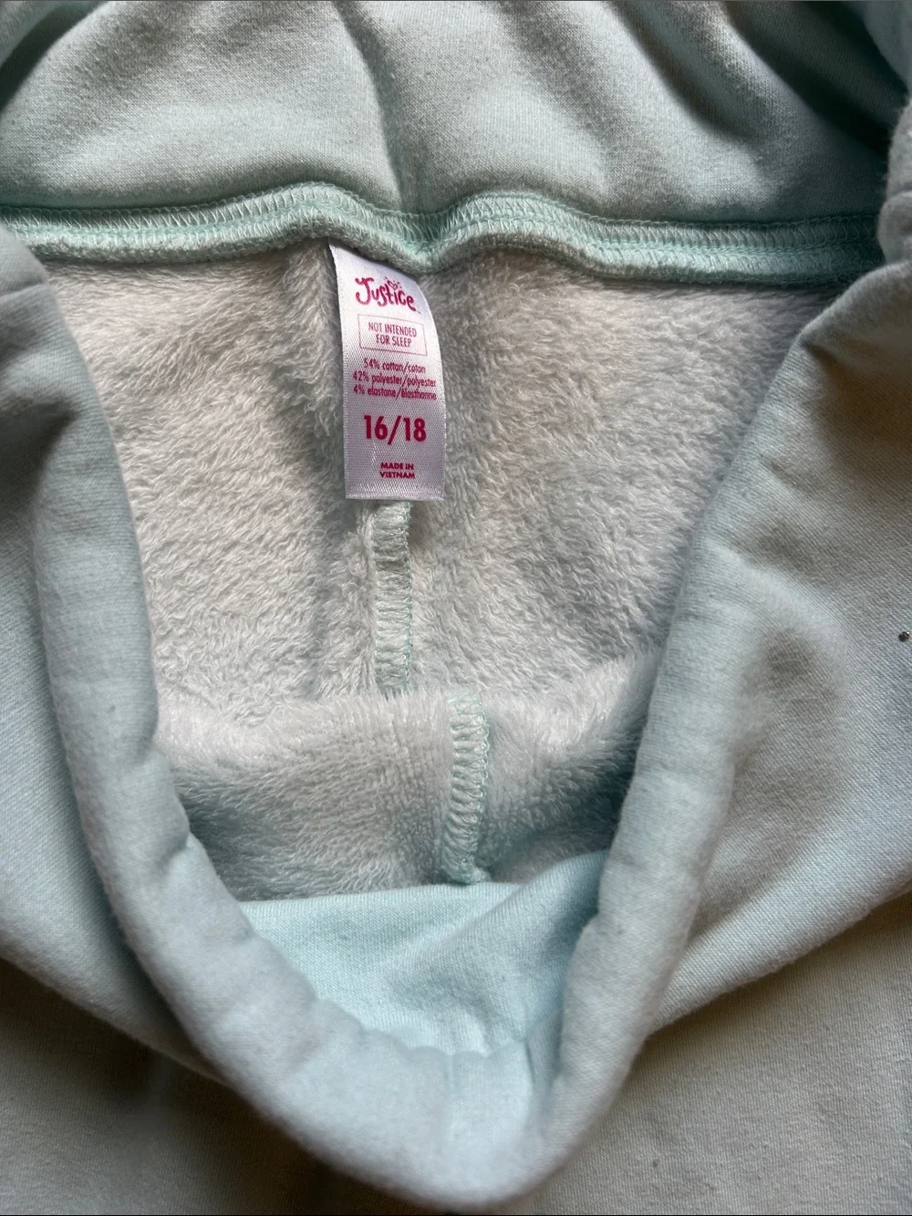 Justice girls light aqua cozy lined legging pants